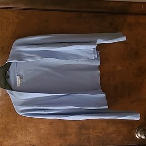 Cropped baby blue open front cardigan